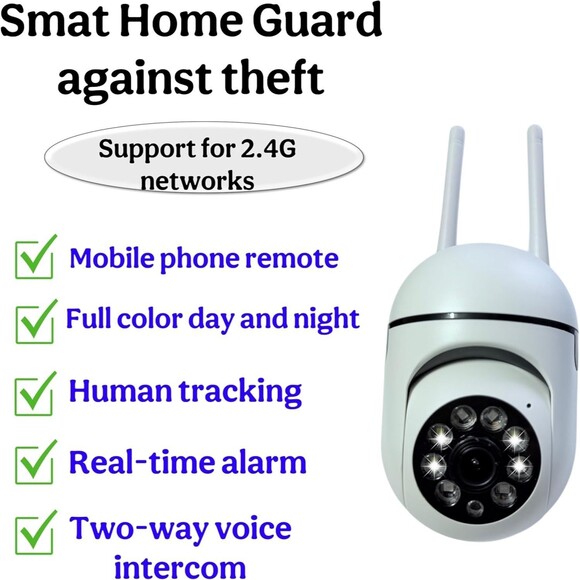 2.0MP HD WiFi Security Camera 360° Smart Cam 2.4/5G Night Vision Motion Detect - Picture 4 of 16